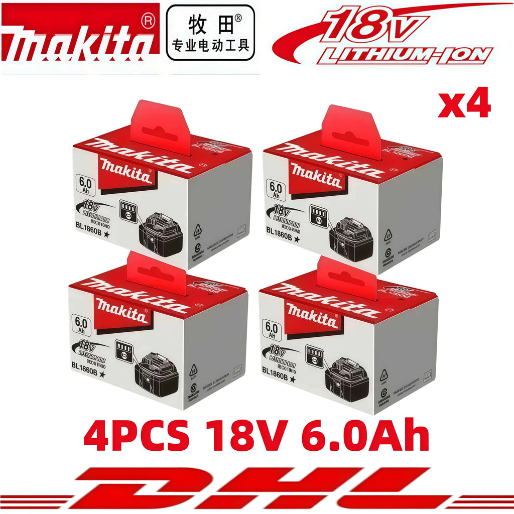 6Ah 100% Original Makita 18V Battery BL1860B Rechargeable Lithium-Ion Battery for Makita 18V Power Tools Replace the Battery.