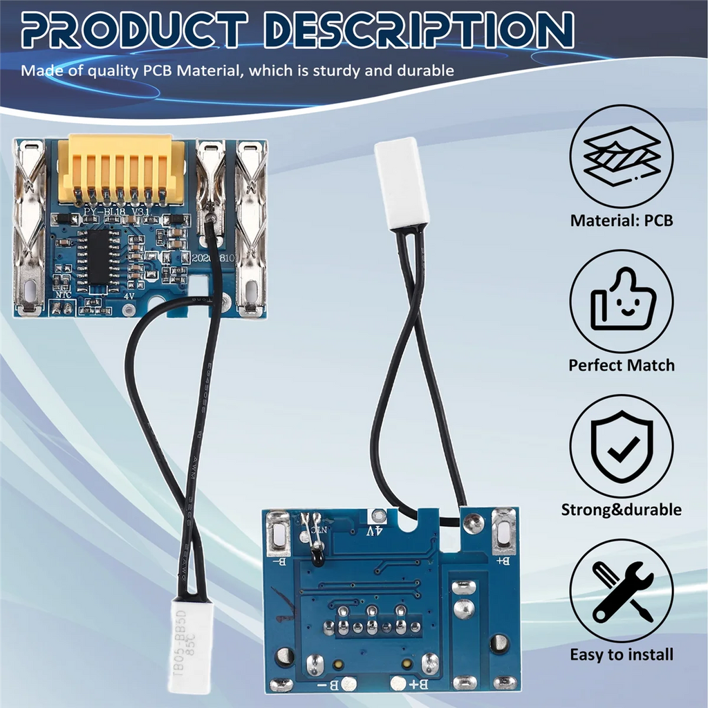 AS63 18V Replacement Battery PCB Chip Board BMS PCB Charging