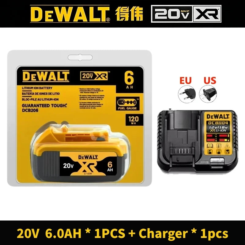 100% Original DeWalt 20V 6Ah 5Ah Battery Power Tool Replacement for DeWalt DCB206 DCB205 DCB202 DCB200 18V 20V Power Tool