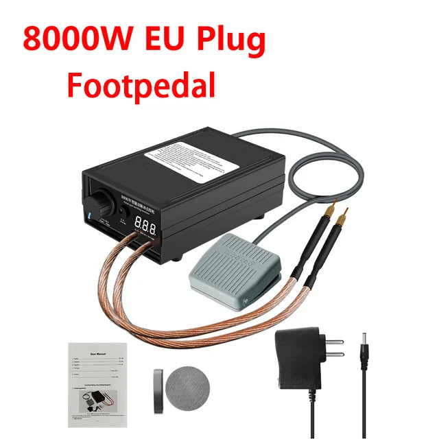 8000W Hight Power Spot Welder Machine Kit 18650 Battery Pack Welding Tools Portable Welder Machine 0.2MM Nickel Strip
