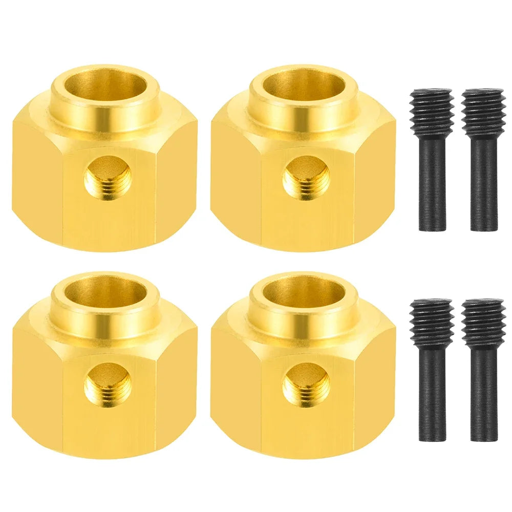 AXSPEED 4PCS 12mm Wheel Hex Adapter Heavy Duty Brass 5/8/9/10/11/12/15/20mm for 1/10 TRX4 TRX6 RC Crawler Car Parts