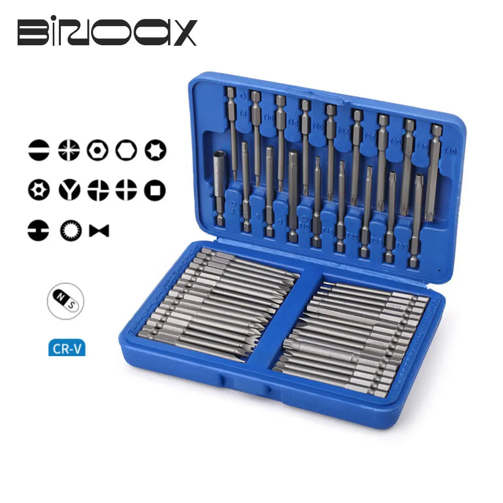 50pcs Extra Long Reach Bit Set 75mm Security Screwdriver Bit