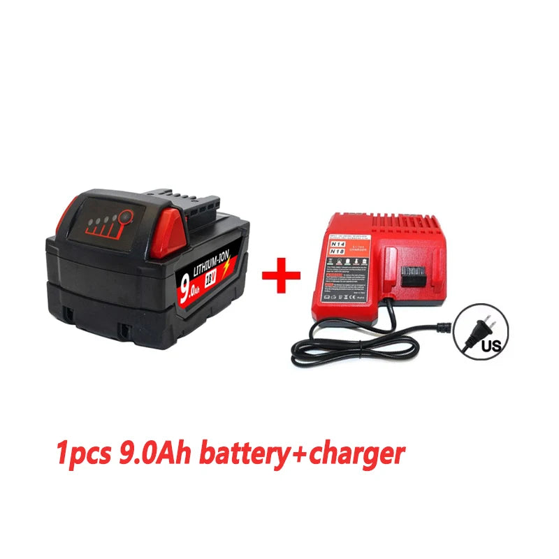For Milwaukee M18 Power Tool Battery Charger BR XC 18V 6000mAh M18B5 48-11-1860 Built-in 18650 Battery 6000mAH/12000mAH