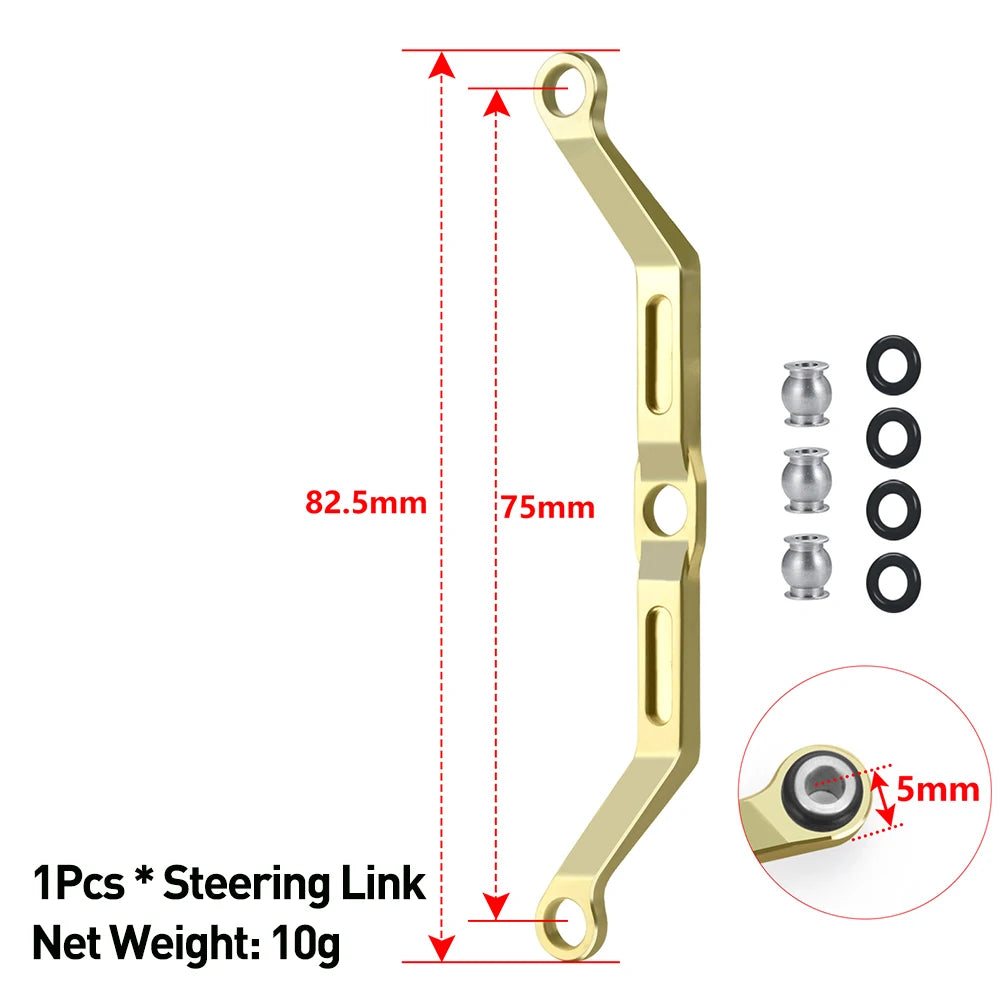 AXSPEED TRX4M Brass Weight Steering Link Blocks Knuckle Diff Cover Caster Blocks Hex Adapter for 1/18 TRX4M Upgrade Parts