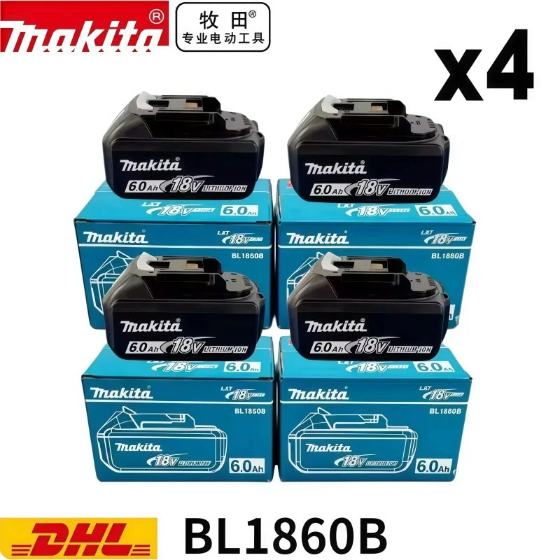 100% Original Makita BL1860B 18V 6.0Ah Battery with LED Powe
