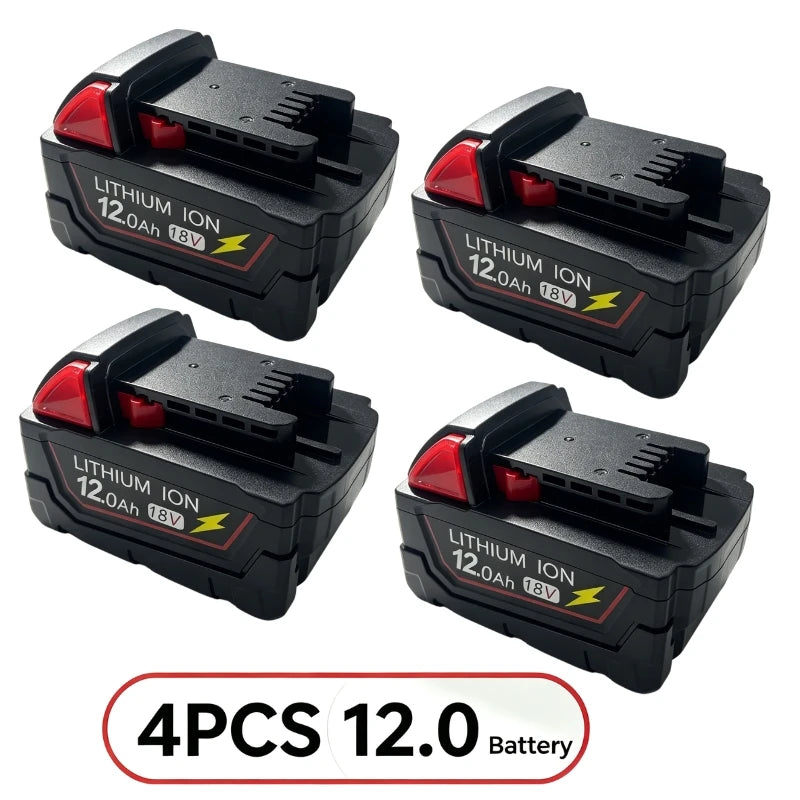 2026 new style For Milwaukee M18 Power Tool Battery Charger BR XC 18V 6.0Ah M18B5 48-11-1860 Built-in 18650 Battery12.0Ah