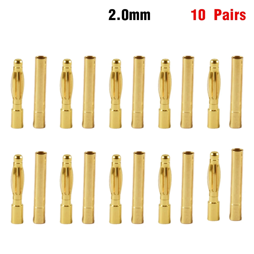 9IMOD 5/10Pair RC Bullet Connectors 2/3/3.5/4.0/5/5.5/6/8mm Male Female Banana Bullet Connector Plug Gold-plated Adapter