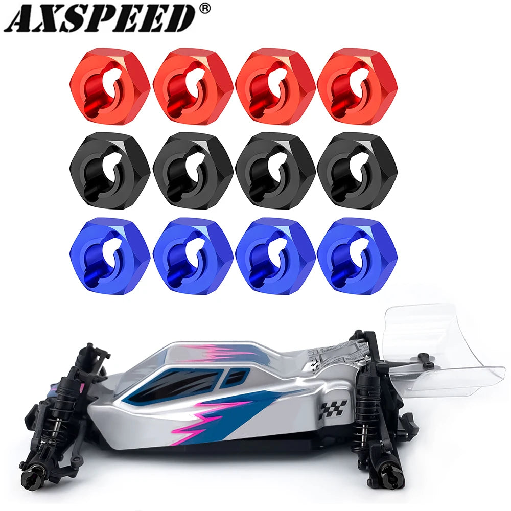 AXSPEED 4Pcs Metal Wheel Hex Hub Adapter for Lo-si 1/24 Micr