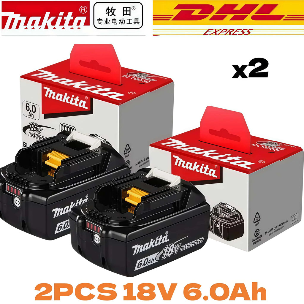 6Ah 100% Original Makita 18V Battery BL1860B Rechargeable Lithium-Ion Battery for Makita 18V Power Tools Replace the Battery.