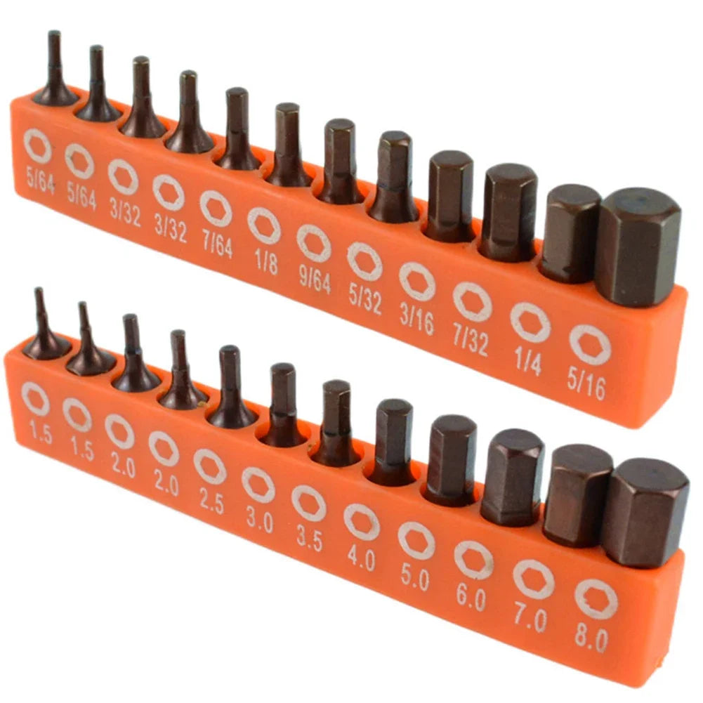 12/24pcs Hexagonal Screwdriver Bit Set 25mm Hex Shank Securi