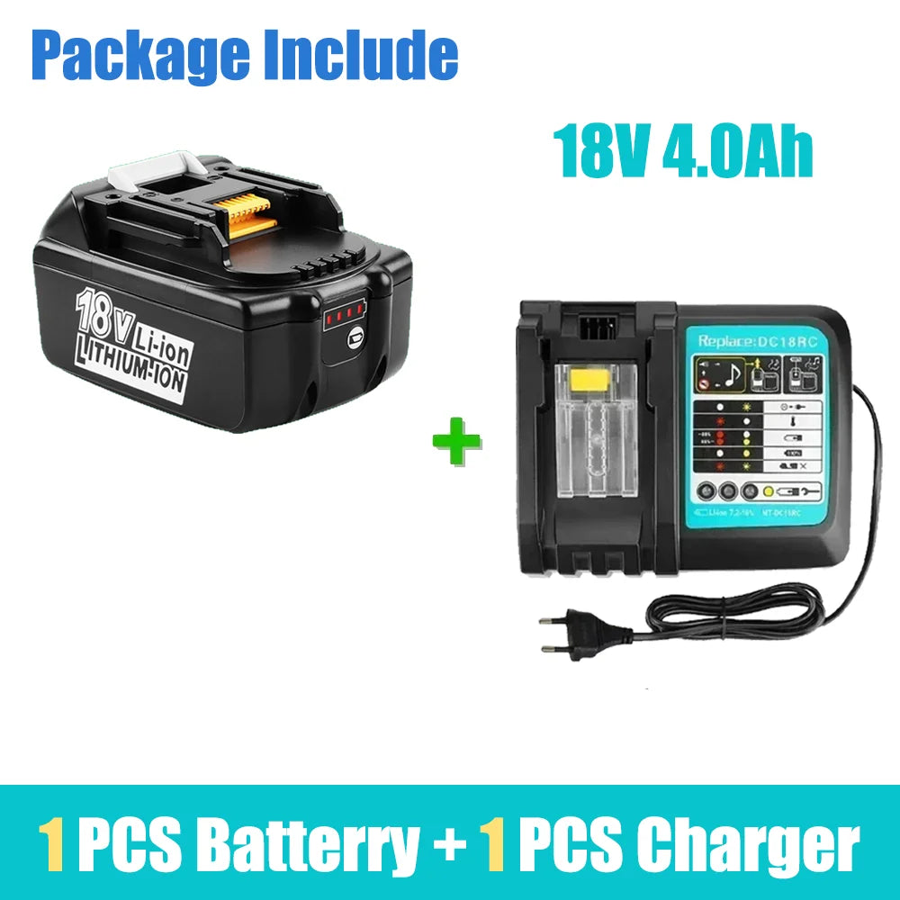 18V 4.0Ah Battery for Makita Rechargeable 18650 Lithium Ion Replacement BL1860B BL1860 BL1850 LXT400 BL1830 Power Tool Battery
