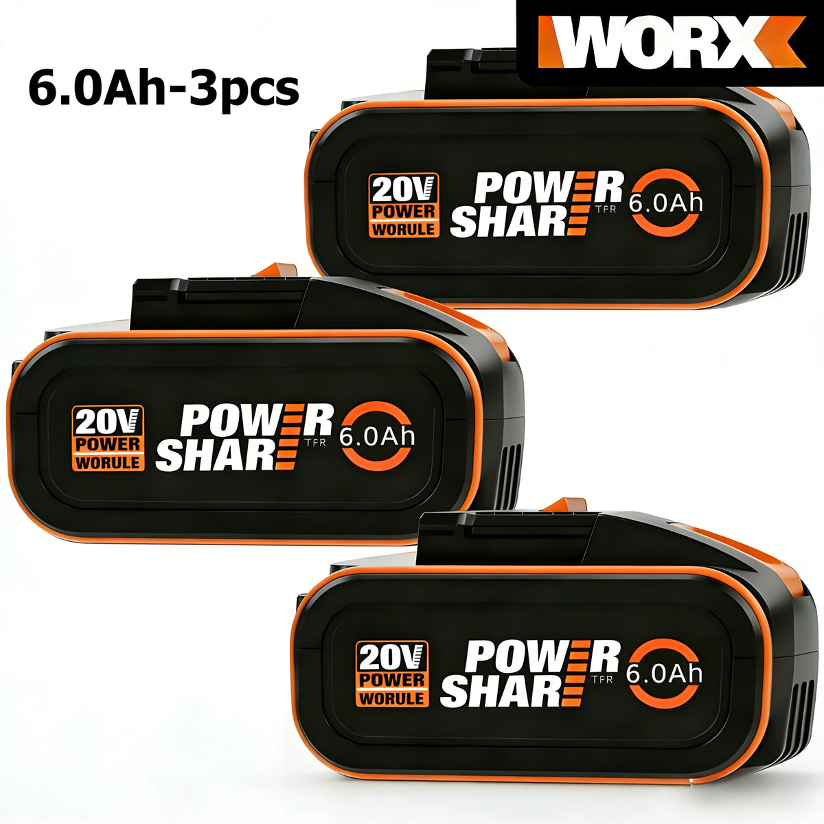 Worx 20V High-Capacity Battery 4.0/6.0/8.0Ah multi-tool shared power shock-resistant for long life