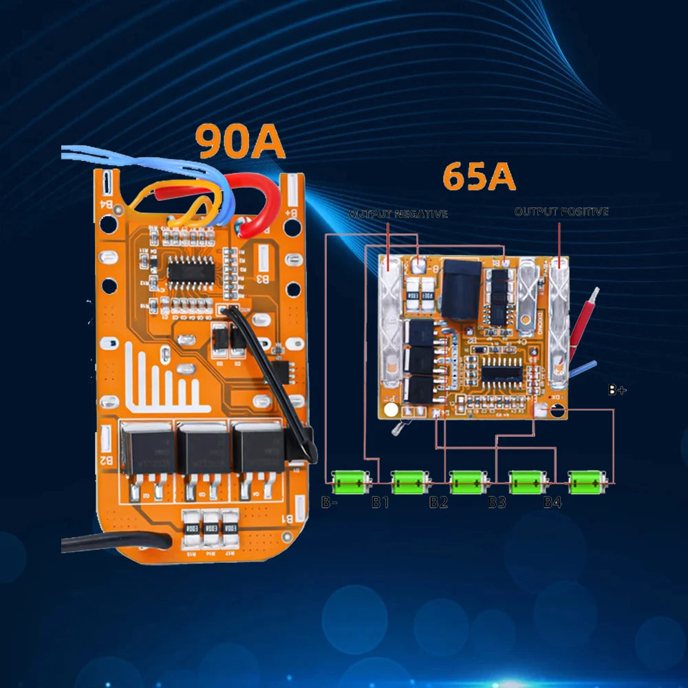 5S BMS Module for Li-ion Batteries (18V-21V) 65A/90A Protect