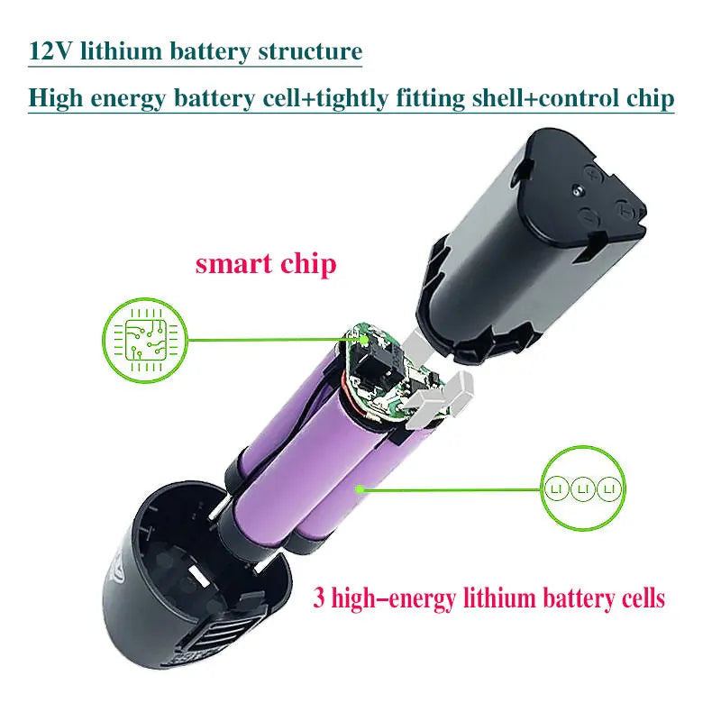 Suitable for 12V Power Tools Lithium-ion Rechargeable Batter