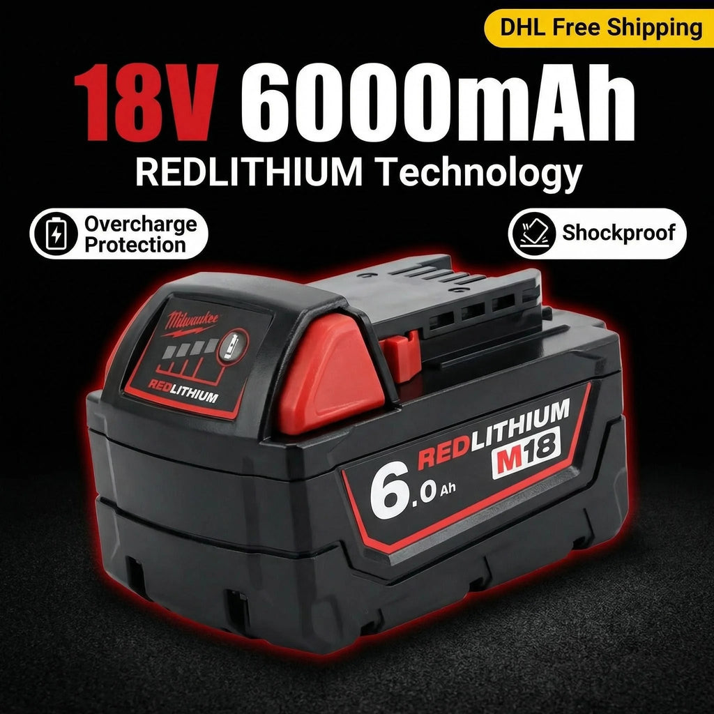 100% New Milwaukee M18 6.0Ah High Output Battery 18V Lithium