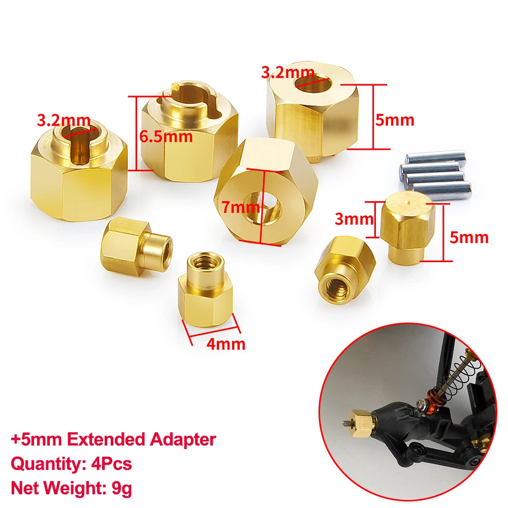 AXSPEED Axial SCX24 Upgrade Parts Brass Counterweight Wheel Hex Adapter Axle Diff Cover Steering Knuckle Girder Motor Gears