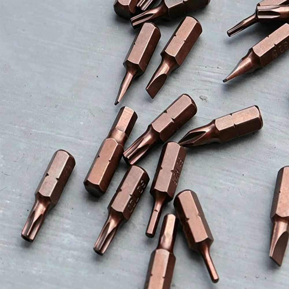 8pcs 1/4 Screwdriver Bit Set S2 25mm Cross Hexagonal Torx wi