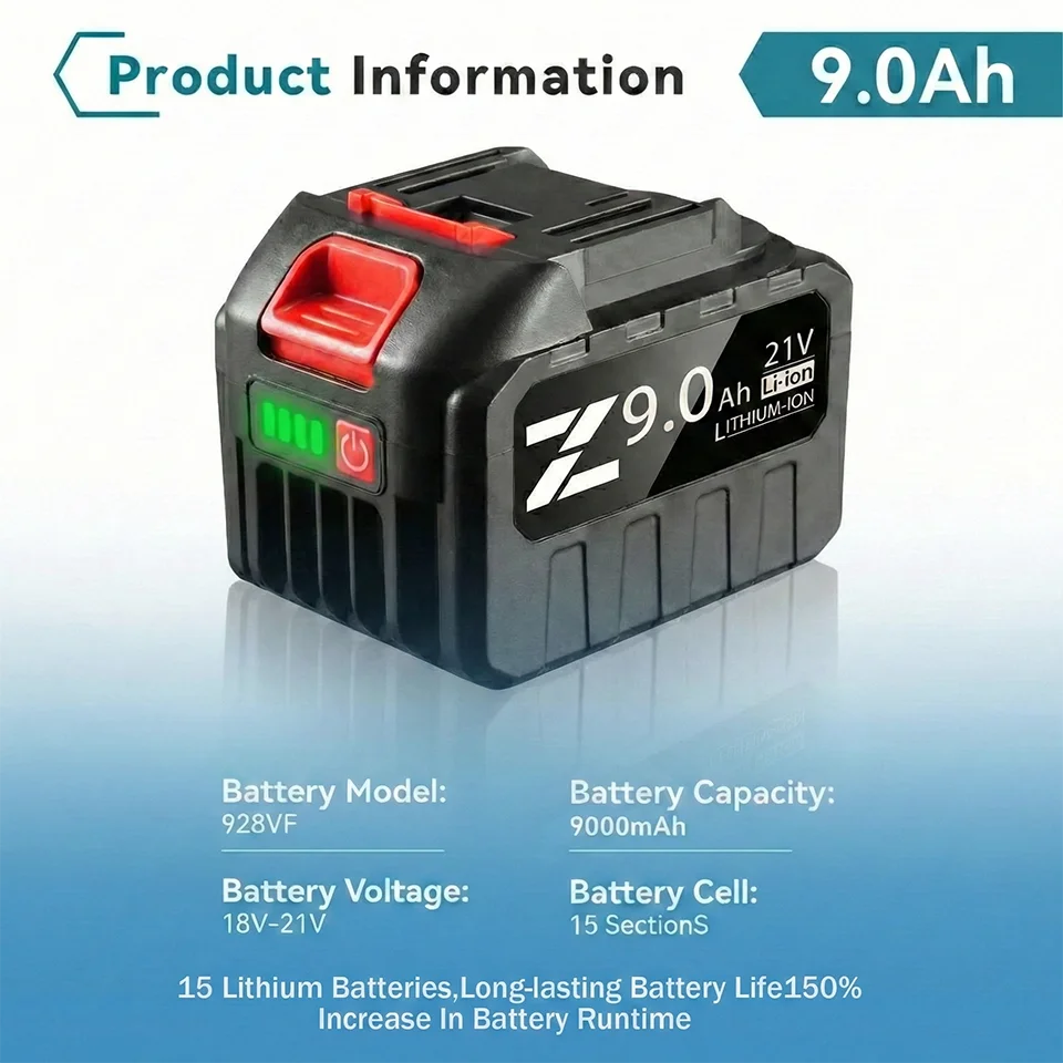 18V 21V 388VF Rechargeable Li-ion Battery 3.0Ah 6.0Ah 9.0Ah 