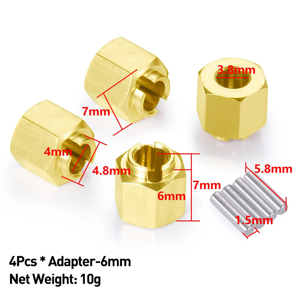 AXSPEED TRX4M Brass Weight Steering Link Blocks Knuckle Diff Cover Caster Blocks Hex Adapter for 1/18 TRX4M Upgrade Parts