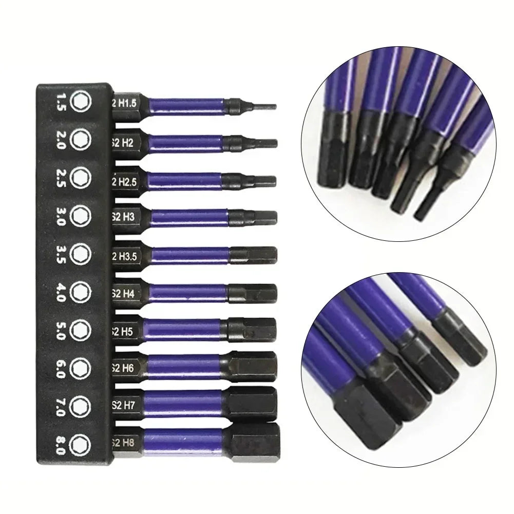 10Pcs Hex Head Wrench Drill Bit With Screwdrivers Bit Holder