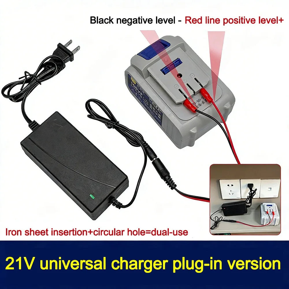 Durable 18/21V/24V Lithium Dual-head Charger Overload Protection Universal Battery Charger Plug-in Charger