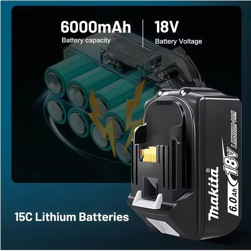 100% Original Makita Battery 6.0Ah Rechargeable Battery 18V 