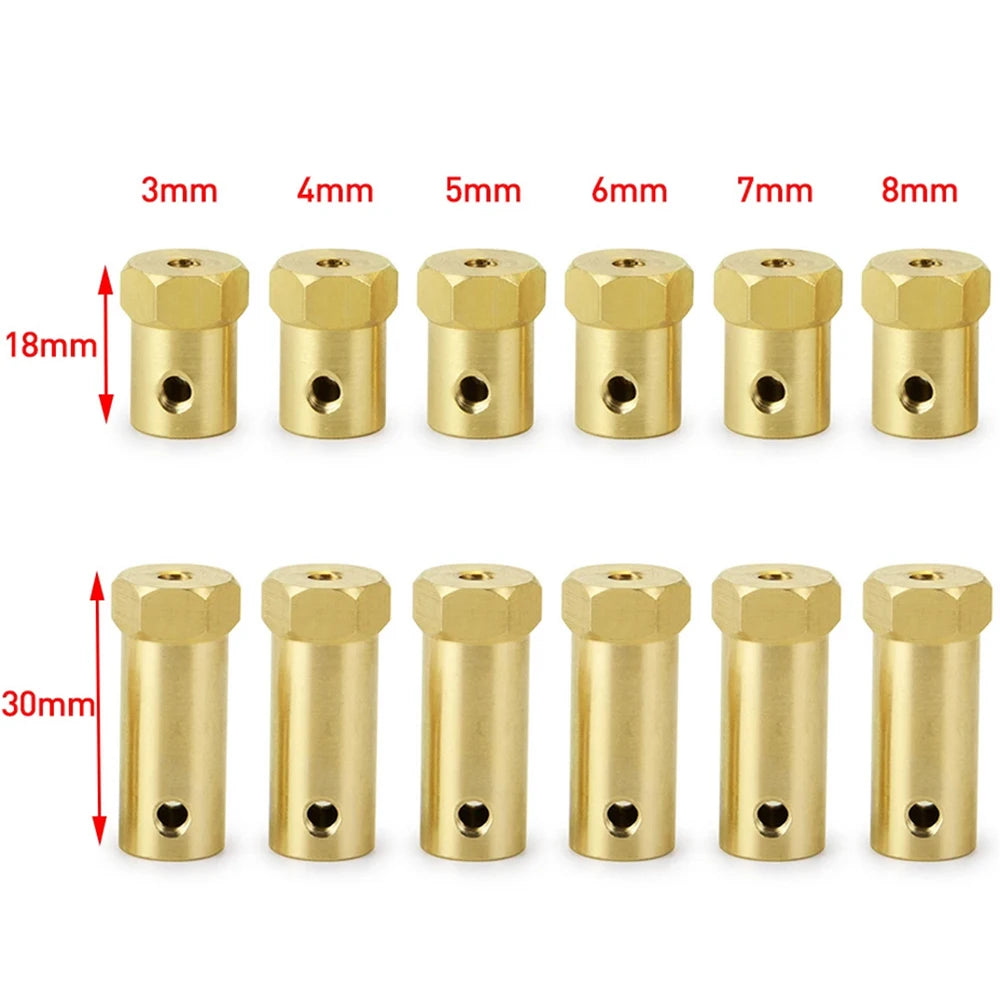 YEAHRUN 4PCS 12mm Wheel Hex Coupling Coupler Brass Sleeve Ad