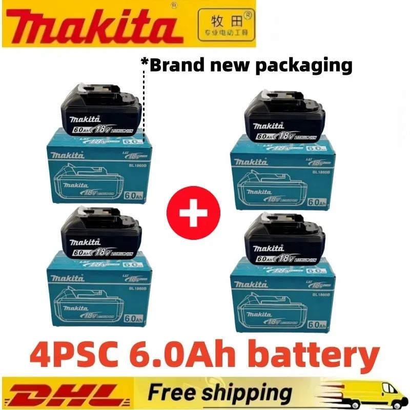 100% Original Makita Battery 6.0Ah Rechargeable Battery 18V Replacing Makita BL1830B L1840B L1850B L1860B Power Tool Battery