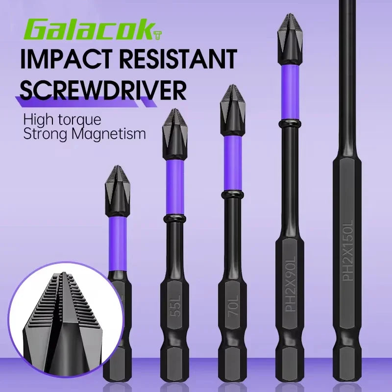 Magnetic Impact Phillips Bit Anti-Slip Long Screwdriver Bit 