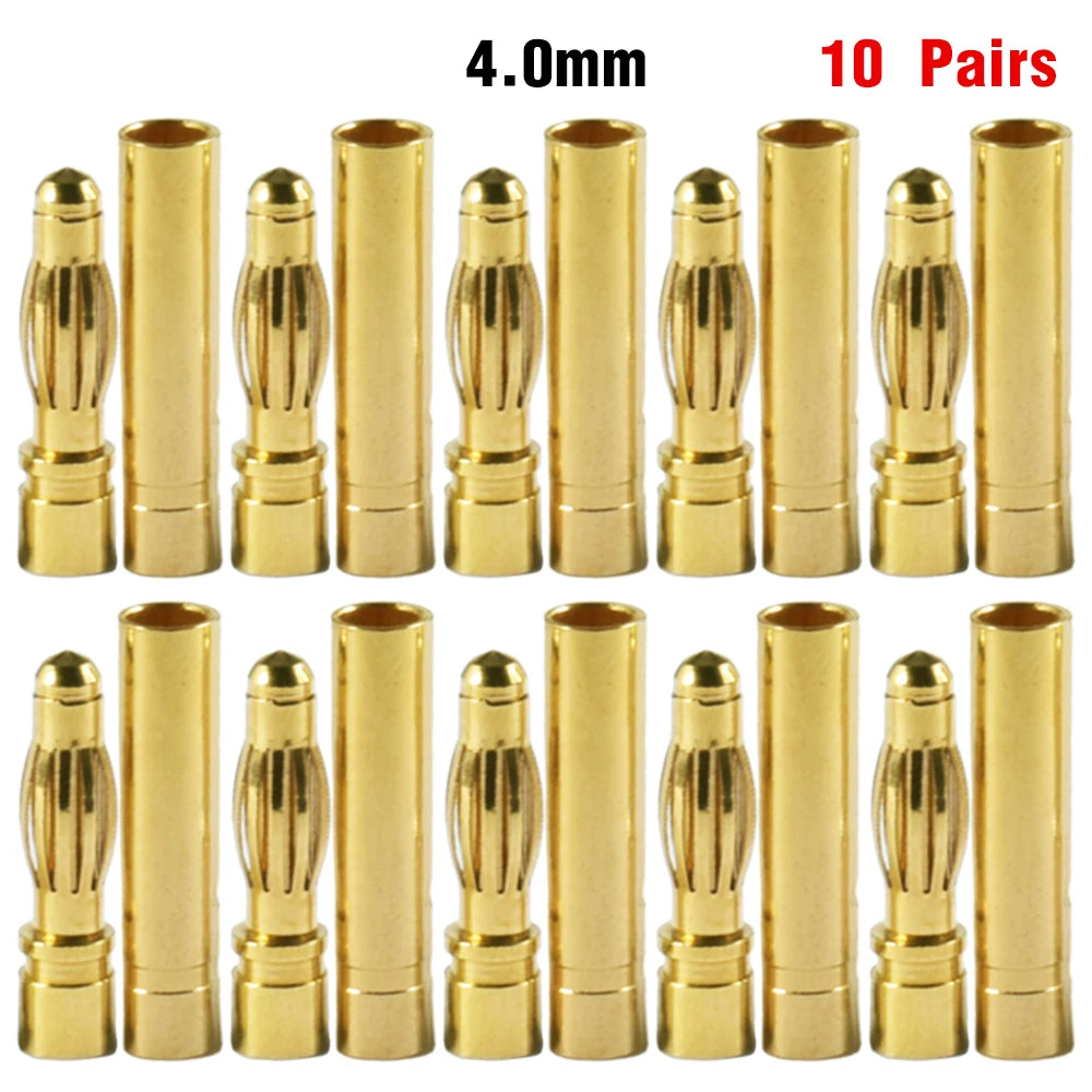 9IMOD 5/10Pair RC Bullet Connectors 2/3/3.5/4.0/5/5.5/6/8mm Male Female Banana Bullet Connector Plug Gold-plated Adapter
