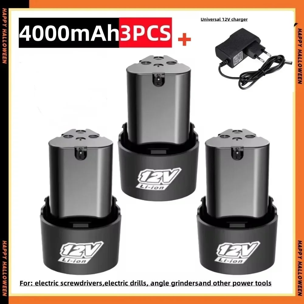 Suitable for 12V Power Tools Lithium-ion Rechargeable Batteries Drill Bits Electric Screwdrivers Angle Grinders Etc