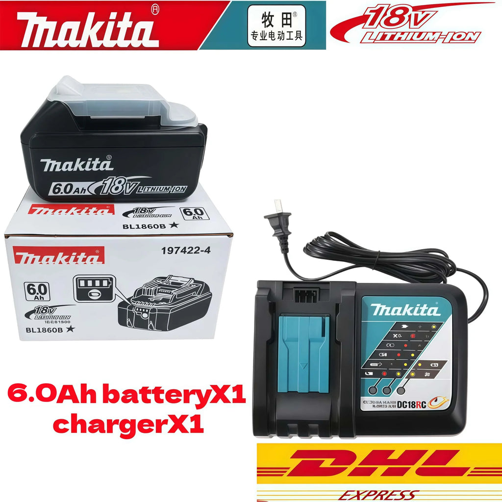 Genuine 6AH Makita BL1860B 6Ah Battery Power Tools Li-ion Replacement LXT BL1850 BL1840 for 18V Screwdriver with BMS 18V Battery