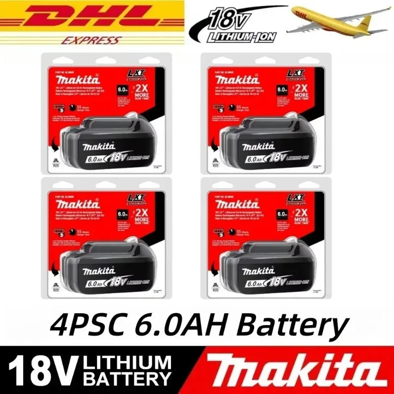 6Ah 100% Original Makita 18V Battery BL1860B Rechargeable Lithium-Ion Battery for Makita 18V Power Tools Replace the Battery.