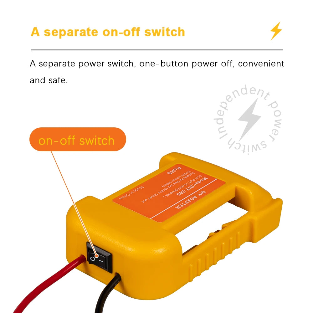 External Battery Adapter Converter for DEWALT 18V/20V/54V Ba
