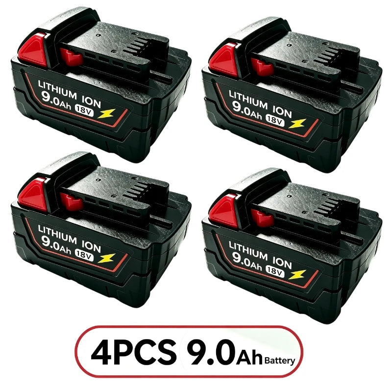 2026 new style For Milwaukee M18 Power Tool Battery Charger BR XC 18V 6.0Ah M18B5 48-11-1860 Built-in 18650 Battery12.0Ah