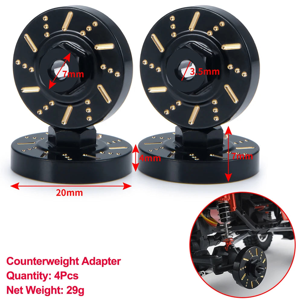 AXSPEED Axial SCX24 Upgrade Parts Brass Counterweight Wheel Hex Adapter Axle Diff Cover Steering Knuckle Girder Motor Gears