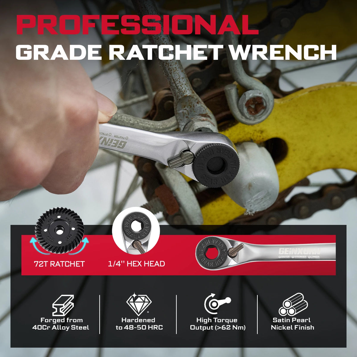 Geinxurn Mini Ratchet Screwdriver Set S2 Screwdriver Impact 