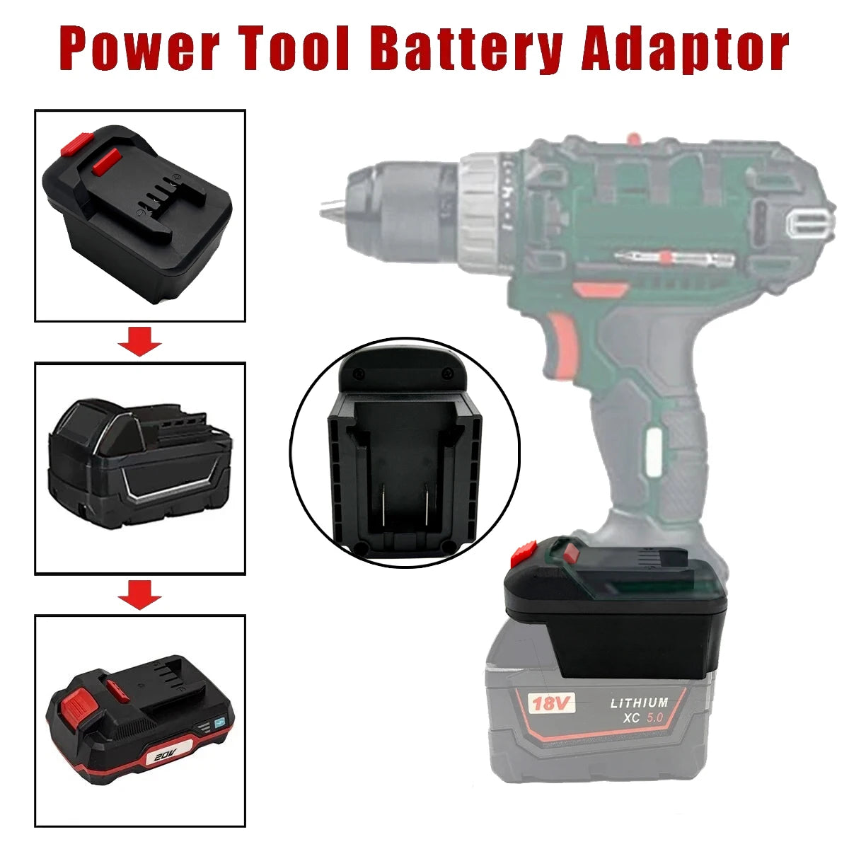 Battery Adapter/Converter for Lidl Parkside X20V Li-ion tool
