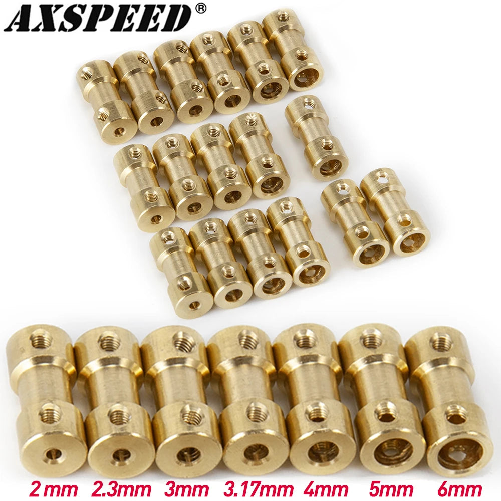 AXSPEED 5PCS 2/2.3/3/3.17/4/5/6mm Brass Flexible Motor Shaft