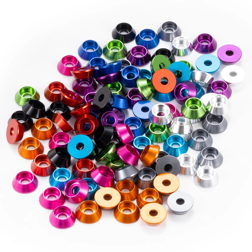 AXSPEED 10Pcs Aluminum M3 Countersunk Head Washer Gasket Cap