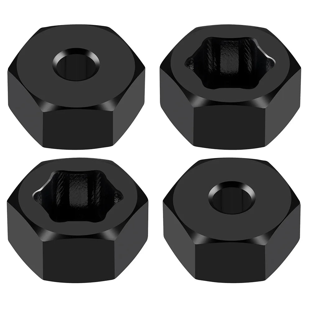 YEAHRUN 4Pcs Aluminum 7mm to 12mm Wheel Hex Hub Adapters Conversion for 1/16 RC Truck Buggy Car Upgrade Parts