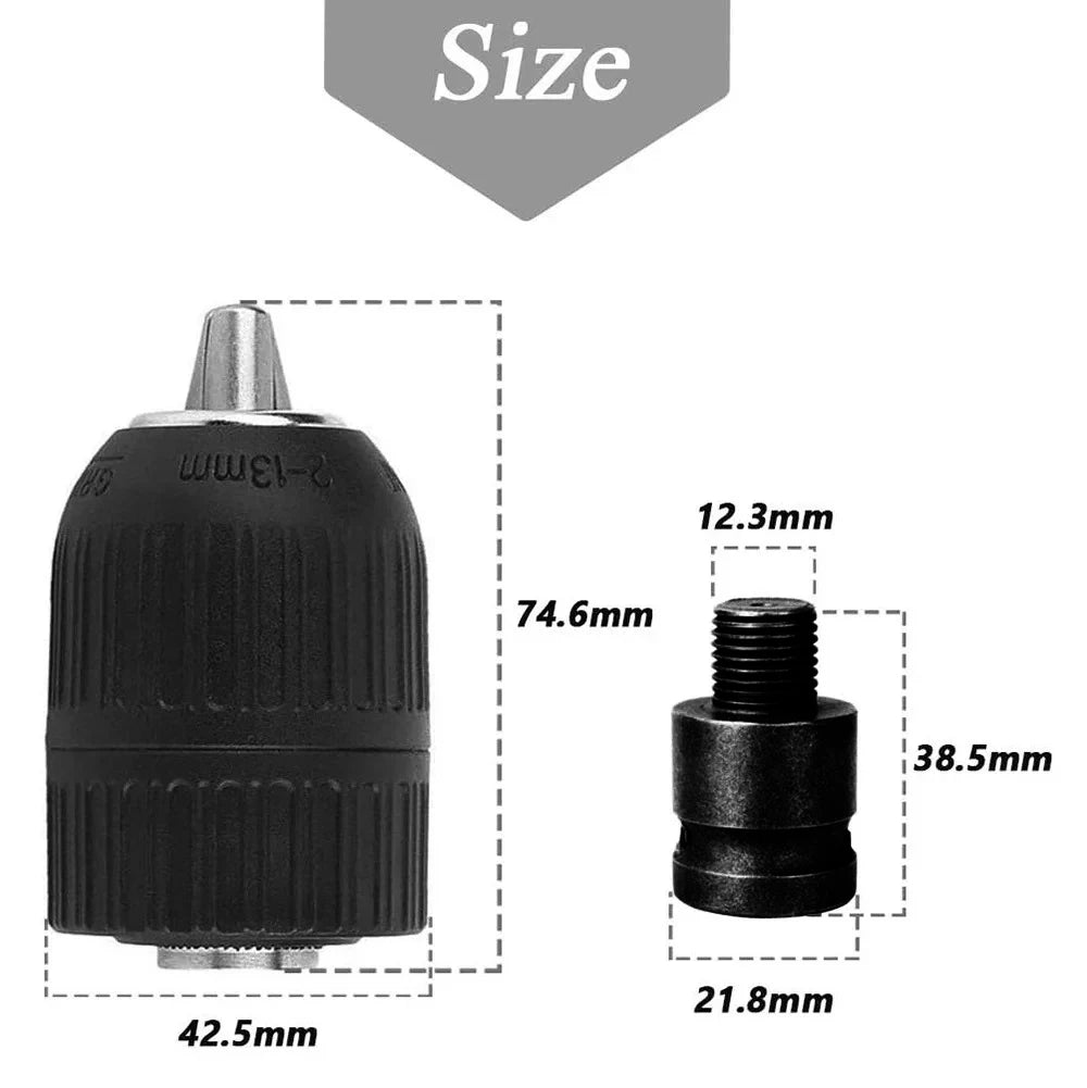Drill Chuck With 1/2inch Chuck Socket Square Female Adapter 