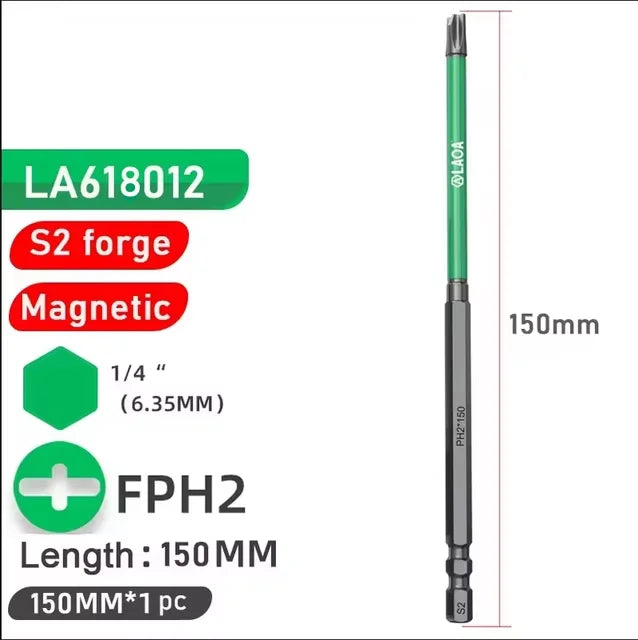 LAOA Strong Magnetic Phillips Screwdriver S2 Screwdriver Bit for Electricians PH2