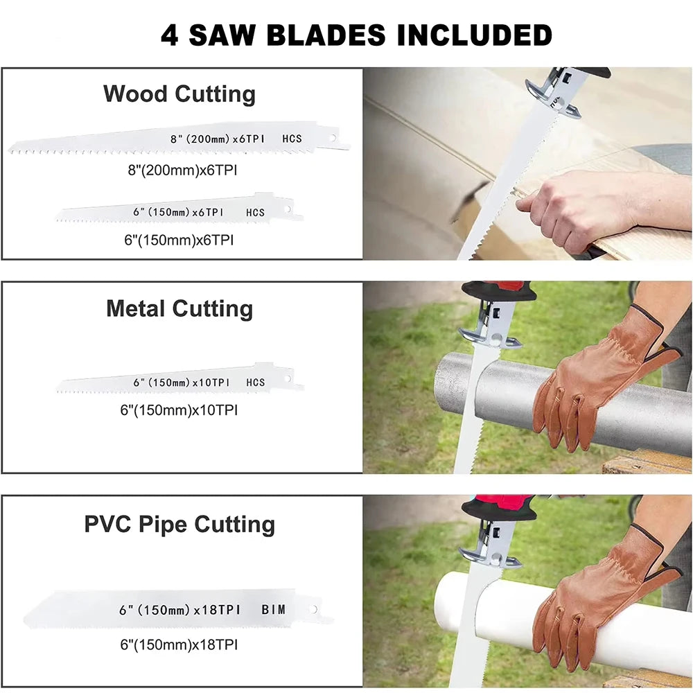 18V Battery Electric Cutting Power Tool for Wood Metal Pipe 