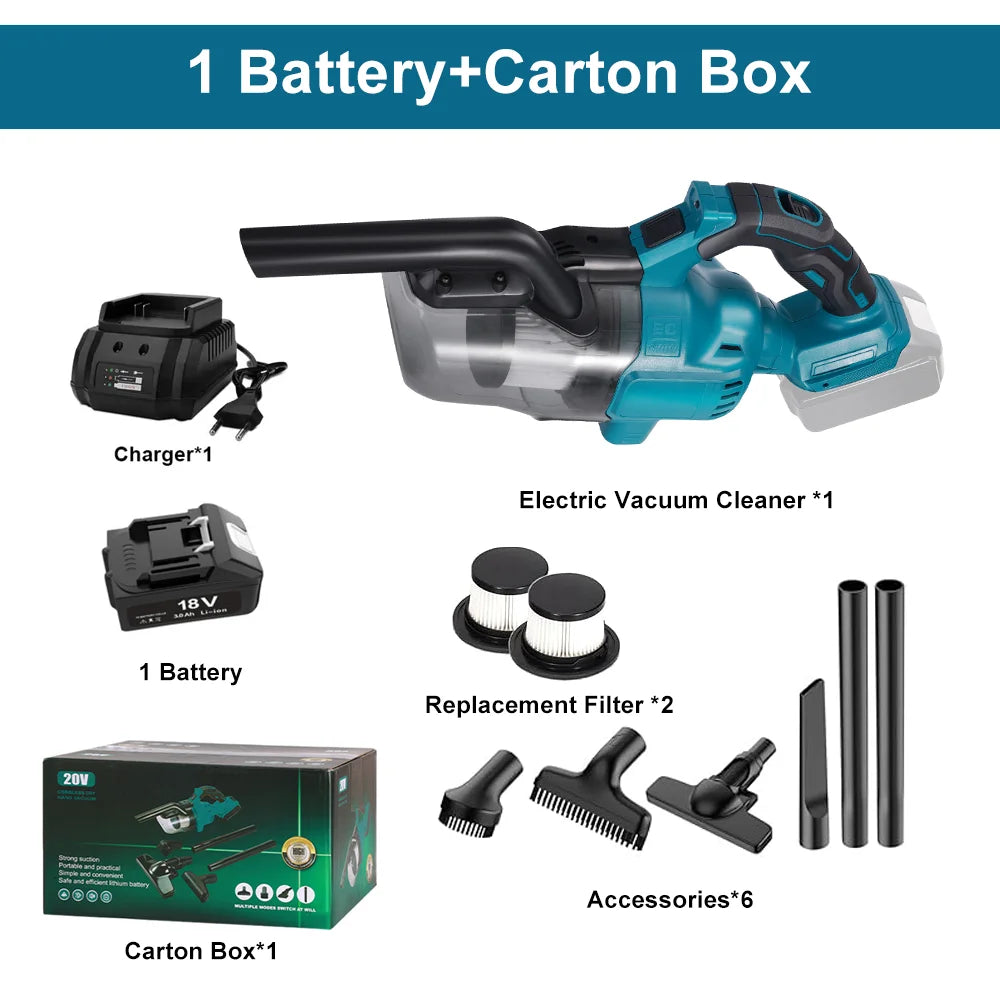 Electric Vacuum Cleaner Handheld Cordless Vacuum Home Car Dual Use Portable High Power Cleaning Tool for Makita 18V Battery