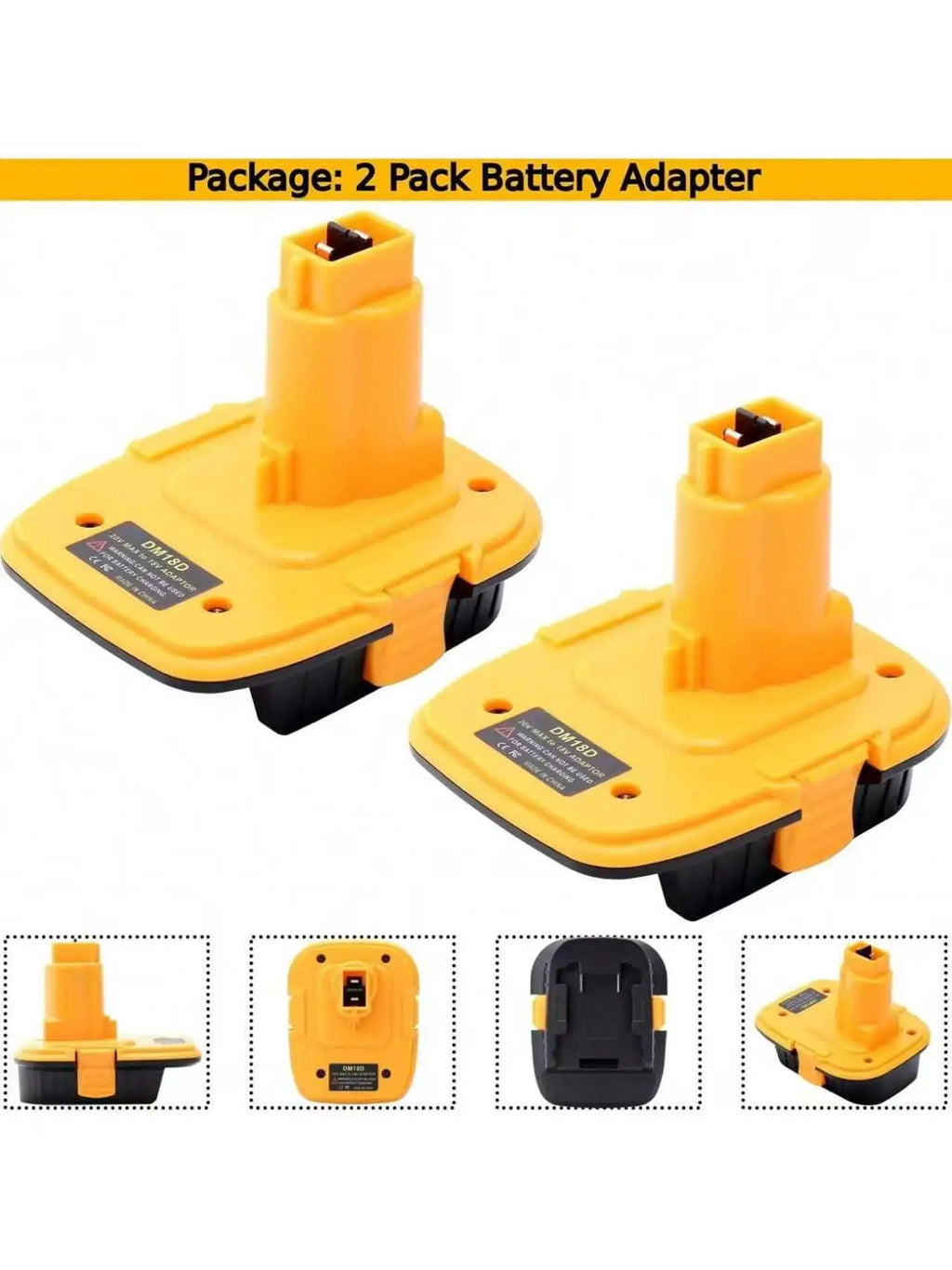 2-Pack DM18D Adapter Compatible with De-walt 18V Tools Adapt