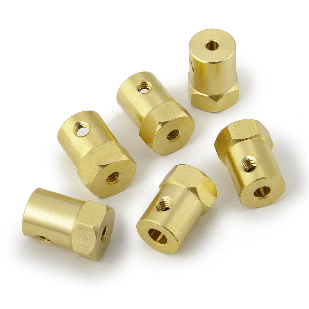 AXSPEED 4PCS Brass Hex Coupling Coupler Wheel Hex Sleeve Ada