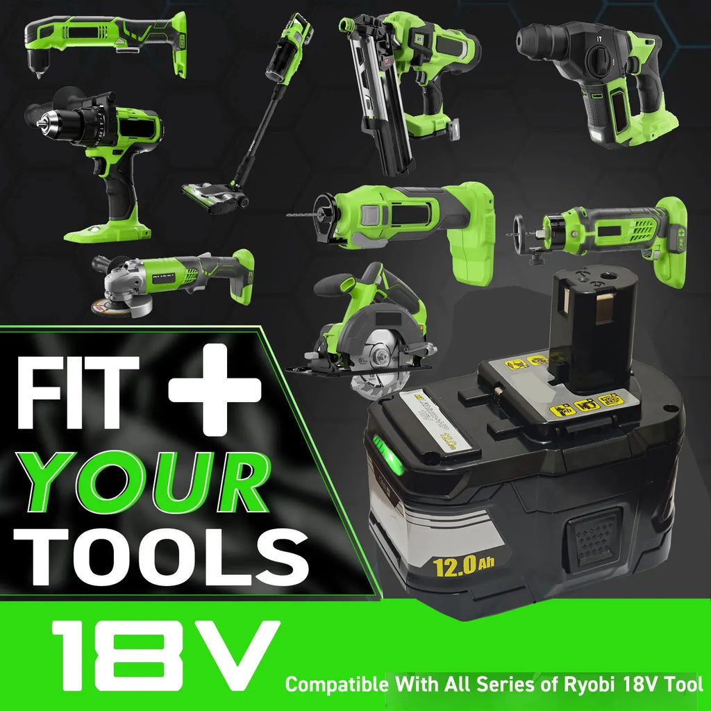 new RYOBI 18V 12.0Ah-15C l-ion high-performance battery suit