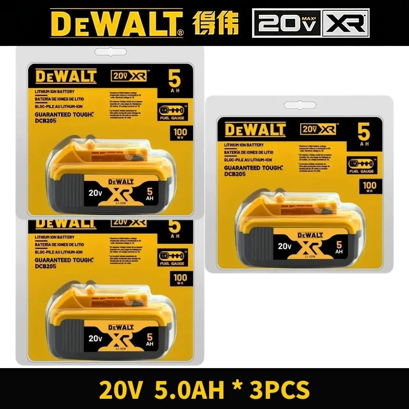 Original Dewalt 20V 2Ah 5Ah 6Ah MAX Battery for Dewalt DCB182 DCB200 DCB205 DCB206 18v 20v Power Tool Replacement Battery.
