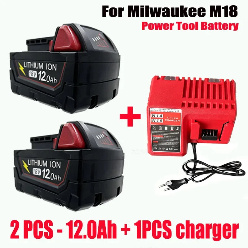 New Style For Milwaukee M18 Power Tool Battery Charger 18V 6000mAh M18B5 48-11-1860 18650 Battery 6.0Ah 9.0Ah 12.0Ah
